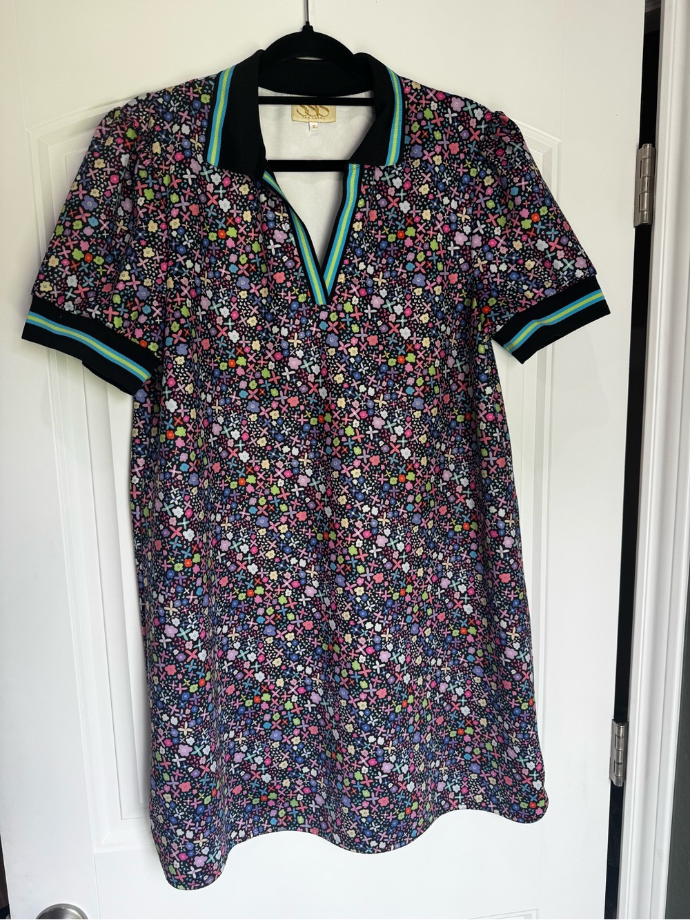 SSYS The Label Floral Polo Dress XL Colorful Collared Mini Casual Chic
